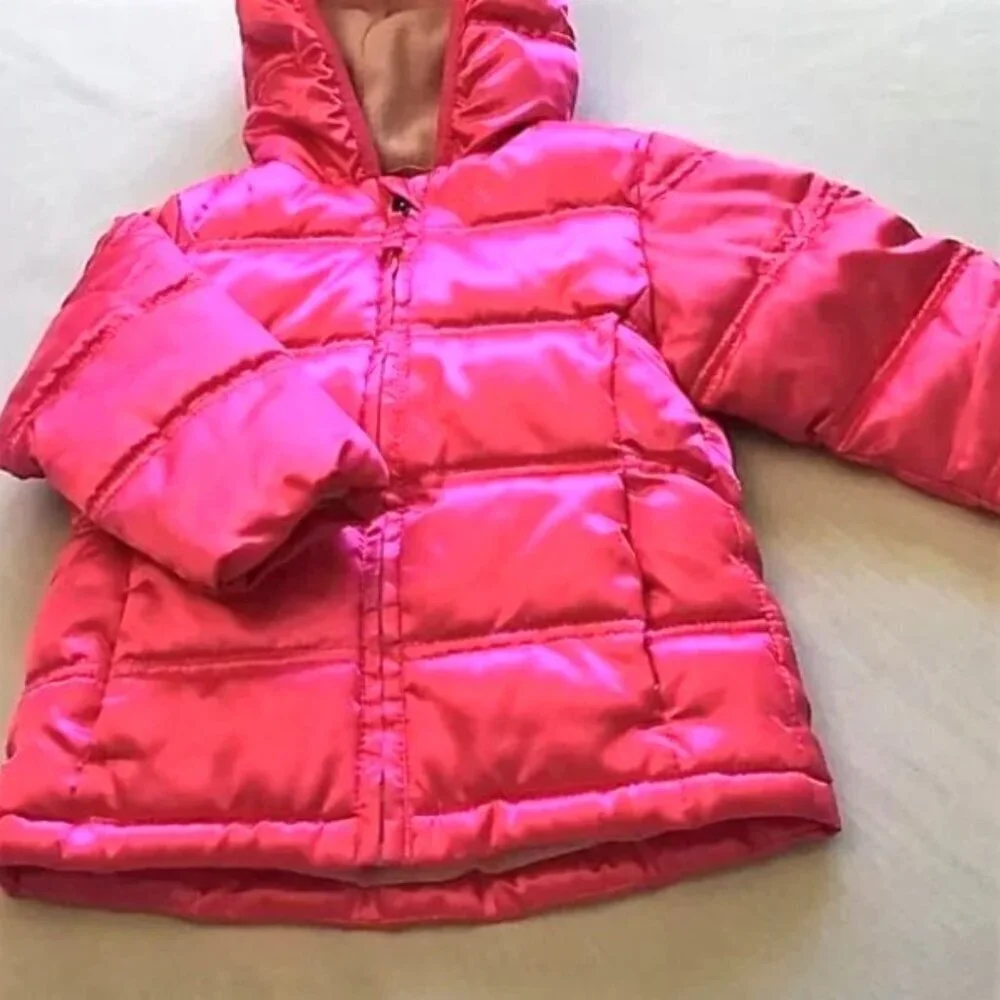 HEALTHTEX INFANT GIRLS HOT PINK SHINY  SNOW COAT HOOD BABY SKI JACKET 24M
